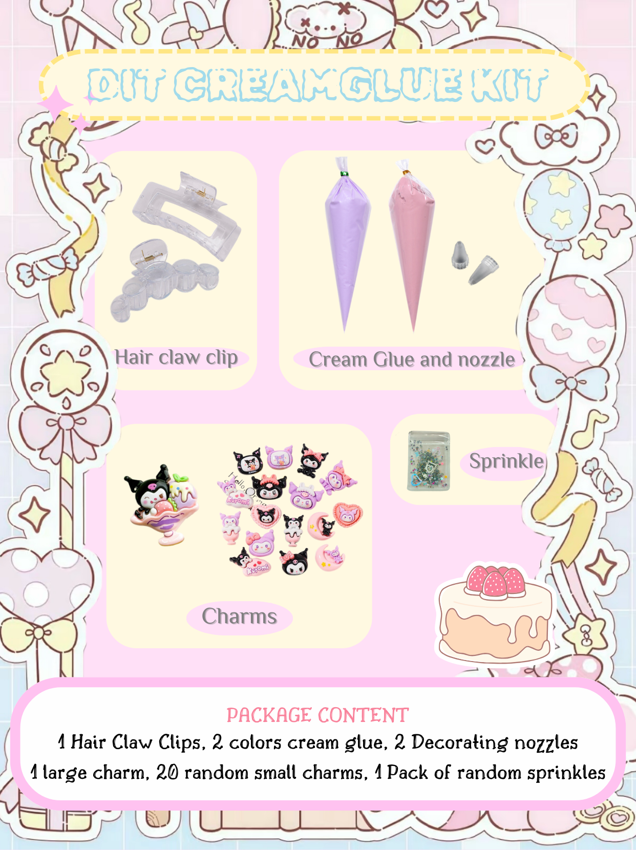 Hair Claw clip Cream Glue Kit